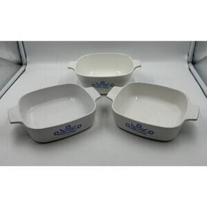 Set of 3 Corning Ware 1 & 1.5 Qt Blue Cornflower Casserole Dish NO LID